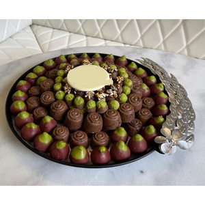 ทำจากถาดช็อคโกแลตโลหะสีทองพร้อมด้ามจับใบแปะก๊วยถาดนำเสนอช็อคโกแลตสำหรับงานปาร์ตี้หรืองานอื่นๆ - Product Image 4