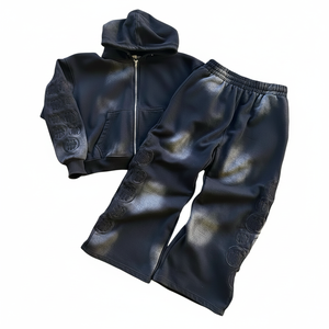 Custom Acid Wash Heavyweight Oversized Mens Streetwear Winter <b>Y2K</b> <b>Hoodie</b> Embroidery Logo Vintage Distressed <b>Zip</b> Private Label - Product Image 6