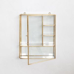 Natural Brass Finished Metal and Glass Almirah for Jewelry in Home Events Malls Shop for Display Usage in Good Prices - Product Image 3