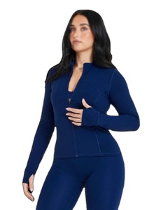 Nouvelle arrivée Veste de sport pour femme Gym Fitness Entraînement Yoga Manches longues Séchage rapide Combinaison zippée Imprimé Printemps Polyester/Nylon - Product Image 1