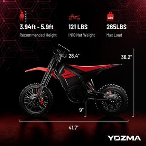 Motocicleta Eléctrica Todoterreno IN10, 2600W 64.4km/h con Batería de 48V/23AH, Frenos Hidráulicos Completos, Motocicleta Eléctrica Todoterreno de Montaña - Product Image 3