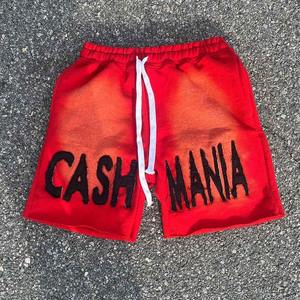 Pantalones cortos descoloridos de moda americana para hombre de alta calidad con parches de lavado ácido impresos con pantalla personalizada pantalones cortos de estilo callejero para hombre - Product Image 1