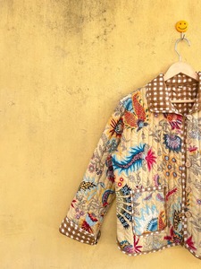 Handmade Block Print Cotton <b>Jacket</b> Reversible Quilted Bohemian Coat Floral Print Festival Outerwear <b>for</b> <b>Women</b> Unisex <b>Jacket</b> Gift - Product Image 3