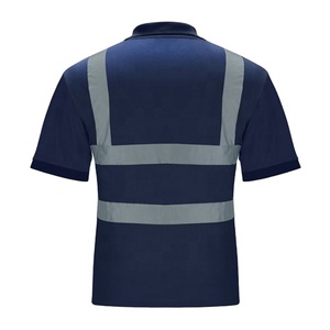เสื้อโปโลแขนสั้นแห้งเร็วสำหรับผู้ชายใหม่เสื้อใส่ทำงานก่อสร้างสะท้อนแสงโลโก้ออกแบบได้ตามที่ต้องการชัดเจน