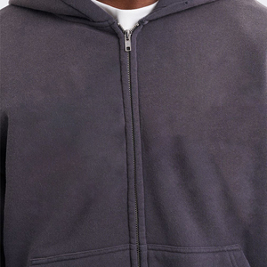 Sweat à capuche de haute qualité avec fermeture éclair, logo personnalisé, poids lourd, 100% coton, sweat à capuche ample pour homme - Product Image 5