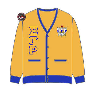 Cárdigans Acrílicos Bordados de la Hermandad Sigma Gamma Rho para Mujer |   Suéter Cárdigan Personalizado Bordado de la Hermandad SGRho para Mujer - Product Image 3