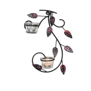 Vintage Black Metal Iron <b>Candle</b> Holder with Leaf Design Prime Quality Wall Hanging Home Decor for Birthday & Easter Occasions - Product Image 3