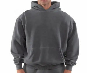 Sweat à capuche unisexe en éponge française vierge poids lourd haute qualité Streetwear avec logo personnalisé et broderie avec appliques - Product Image 2