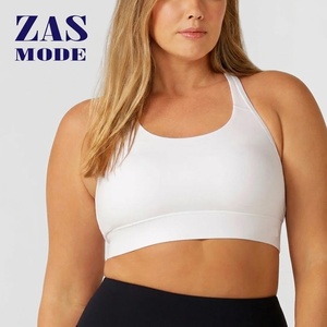 Comfortable Plus Size Push up Sport Bra Front Logo Washed Fabric High Support Eco-Friendly for Yoga Workout-Women's Sports Bras - Product Image 1