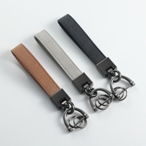 Nhà Máy Bán Hàng Trực Tiếp Cổ Điển Bò Chia Da Keychain Thép Không Gỉ Thủ Công Vòng Chìa Khóa Dây Buộc Dây Đeo Chủ Cho Phụ Nữ Người Đàn Ông - Product Image 4