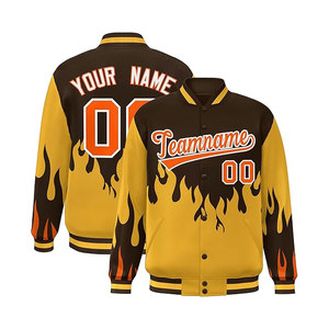 Chaqueta universitaria de lona unisex personalizada, bombardero con soporte personalizado, logotipo de número de nombre cosido, moda de invierno, servicio OEM disponible - Product Image 2