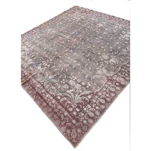 Tapis Azalea noué à la main en laine et soie, motif floral rouge et orange, pour la décoration de la maison et du salon, tapis de couloir 9x12 - Pae-6127 - Product Image 2