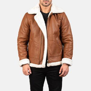 Veste d'hiver chaude personnalisée, veste en cuir d'agneau chaud, veste en sherpa surdimensionnée, veste en polaire d'hiver pour homme - Product Image 1