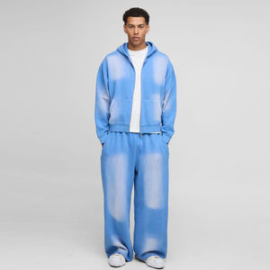 Conjunto Deportivo Unisex Personalizado de Invierno con Sudadera con Capucha y Pantalones Jogger, Estampado Bordado Frontal, Estilo Urbano, Lavado Ácido, Talla Grande - Product Image 6