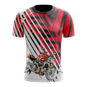 T-shirt sportif à manches courtes pour homme Time To Ride, impression par sublimation, séchage rapide, coupe classique, col rond, motif rouge, noir, blanc - Product Image 2
