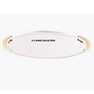 Bandeja DE SERVICIO DE Metal blanco con diseño de naipes, bandejas decorativas de lujo de aluminio para el hogar nórdico con frutas secas de corazón rojo - Product Image 2