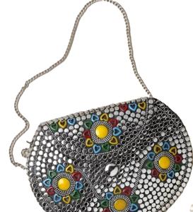 Classic Look Women's Metal <b>Clutch</b> Bag <b>Purse</b> With <b>Silver</b> Stud & MOP Inlay Design Personalized For Girls Wholesale Factory Price - Product Image 4