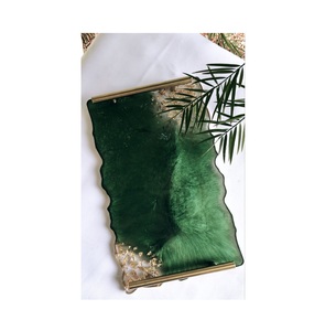 ถาดเรซินพรีเมียมพร้อมที่จับโลหะสำหรับห้องครัวทันสมัยเสิร์ฟอาหารเช้าชากาแฟตกแต่งบ้าน - Product Image 5