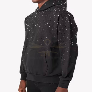 Sudadera con capucha con diamantes de imitación de último diseño, Sudadera con capucha con diamantes de imitación de moda de alta calidad, personalizada y de diferentes colores - Product Image 3