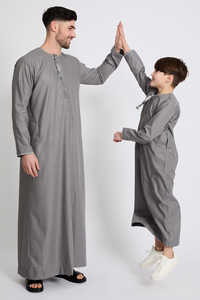 Wholesale <b>men</b> Hand-Embroidered Robe Polyester XXL <b>Men's</b> Casual <b>Thobe</b> Short Sleeves Breathable Loose Ankle Length - Product Image 5