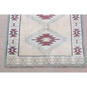 Tapis turc vintage, tapis de 2,4 x 4,3 pieds, petit tapis persan blanc - Product Image 5