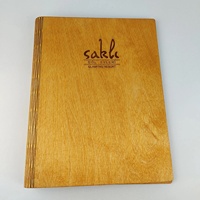 Durable A4 cubierta de menú de madera calidad cuero menú carpeta libro para Cafetería Restaurante Bar Hotel-Suministros de restaurante de calidad