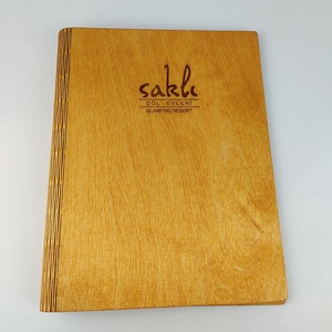 Durable A4 cubierta de menú de madera calidad cuero menú carpeta libro para Cafetería Restaurante Bar Hotel-Suministros de restaurante de calidad - Product Image 5