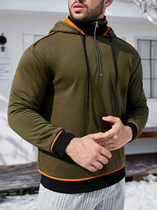 Sudaderas con capucha de alta calidad para hombre, Jersey de algodón cálido, venta al por mayor, impresión personalizada, bordado, cuarto, sudaderas con cremallera - Product Image 5