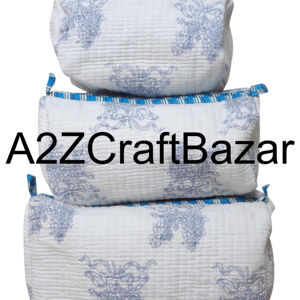 Neceser de Viaje de Algodón Ligero y Duradero, Ecológico, con Cierre de Cremallera y Diseño de Borlas Vintage, 3 Piezas - Product Image 1