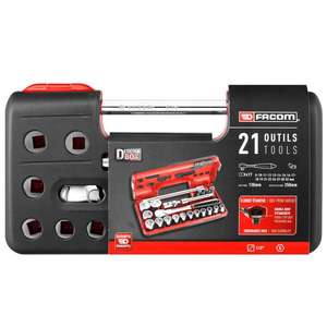 Jeu de douilles métriques Facom DBOX 6 points 1/2'' avec cliquet SL.161, ensemble de 21 pièces - Product Image 2