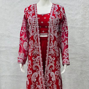 Ensemble Kurta de style veste brodée bleu marine de luxe Unity Luxure, en rayonne georgette de luxe, vêtements ethniques pour femmes - Product Image 1