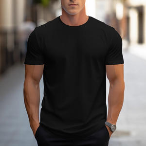 T-shirt surdimensionné 100% coton de couleur unie pour hommes, décontracté, respirant, col rond, manches courtes, été - Product Image 4