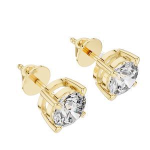 ต่างหูเพชร CVD แบบฝัง 2.5 กะรัต คุณภาพ VVS-VS สี EF ทอง 18KT, 14KT, 10KT และเงิน 925  โมอิสซาไนต์ สีโรสโกลด์, สีเหลือง, สีขาว - Product Image 5