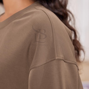 สเวตเชิ้ตคอกลมแขนยาวผ้าฝ้ายโพลีเอสเตอร์สำหรับผู้หญิงเสื้อกีฬาลำลองแฟชั่นแนววินเทจ - Product Image 3