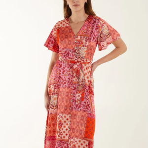 Femmes été bohème tenue décontractée grande taille col en V manches courtes imprimé léopard Style doux pour les vacances des dames en gros - Product Image 1
