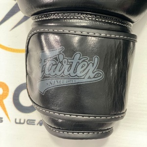 Fairtex Full Black Custom Made Personalized Muay Thai Kickboxing Leather Gloves Training Sparring Punching Bag Gloves - Product Image 6