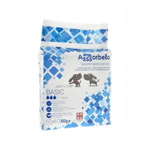 Assorbello - Almohadillas Absorbentes para Perros, Absorbencia Estándar, 60x60cm, 100 Unidades, Protección Contra Fugas, para Cachorros, Tela No Tejida - Product Image 1