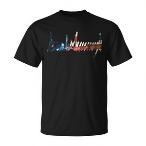 T-shirt President Signature Grunge con bandiera USA, 4 luglio 1776, abbigliamento promozionale - Product Image 2