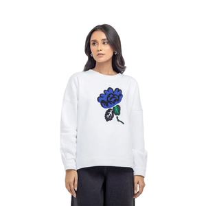 เสื้อสเวตเตอร์พิมพ์ลายสำหรับผู้หญิงเสื้อสวมหัวคอกลมผ้าฝ้ายหนาผสมสำหรับฤดูใบไม้ร่วงฤดูหนาว - Product Image 1