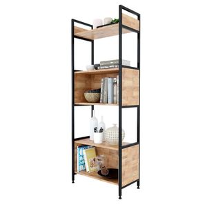 ชั้นวางของไม้ยางพารา 60x32x161 ซม. สำหรับตกแต่งห้องนั่งเล่น รุ่น KS68096 - Product Image 1
