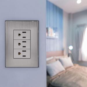 Plaque murale, MXIOS-005, 5 pièces, Contactx3, 125-250VAC, 15A, 50/60Hz, Argent, Acier inoxydable/PC. - Product Image 6