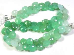 Cuentas facetadas de crisoprasa Natural de alta calidad 7,5-8mm Corazón de crisoprasa verde 9 "hebra piedras preciosas sueltas - Product Image 6