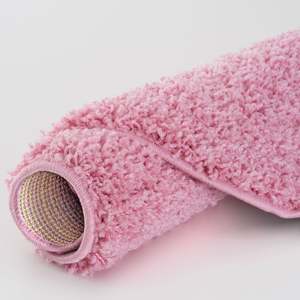 Ensemble de tapis Myshaggy en tissu uni rose, 60x110 cm - Product Image 1