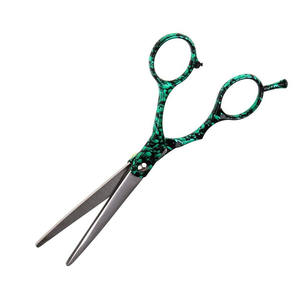 Tijeras de corte de pelo de peluquero con mango recubierto de papel Tijeras de acero inoxidable para peluquería de bebé con reposapiés - Product Image 3