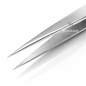 Pince à épiler professionnelle en acier inoxydable pour extensions de cils, pointe droite, isolation argentée de qualité supérieure, outil OEM - Product Image 2