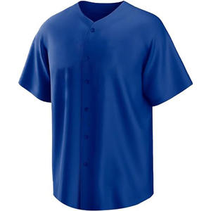 Venta al por mayor estilo Hip Hop 2 botones manga corta patrón sólido secado rápido Jersey transpirable béisbol y softbol uniformes para adultos - Product Image 6