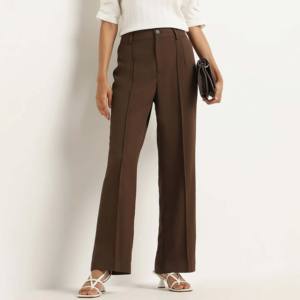 Pantalons décontractés pour femmes, coupe droite, taille mi-haute, couleur unie, respirants, écologiques, de haute qualité, services OEM - Product Image 6