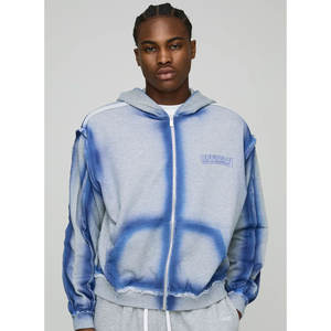 Sweats à capuche pour hommes grande taille avec logo personnalisé broderie bouffante motif uni et col à capuche conçu pour le confort hivernal - Product Image 4