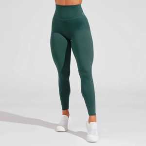 Women's Quick Dry Yoga <b>Leggings</b> High Waist 100% Cotton <b>Silk</b> and Spandex Skinny Fit for Gym Seasonal Knitted Fabric with Logo - Product Image 2