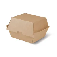Boîtes à emporter pour hamburgers, taille 13x14x8cm, en carton kraft, jetables, écologiques - 250 pcs/carton